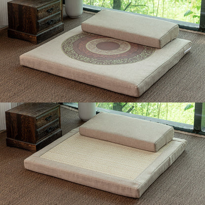 Coussin de méditation double face avec rembourrage supplémentaire