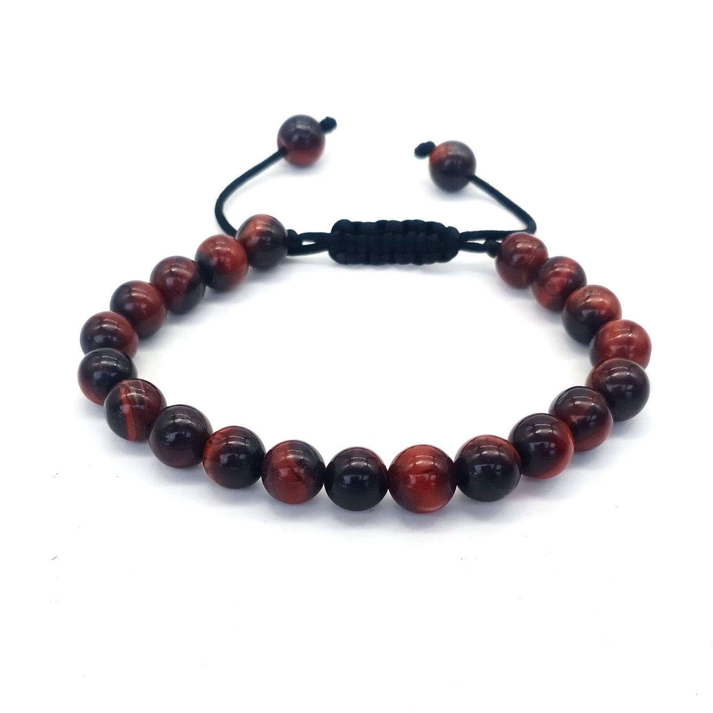 Bracelet œil de tigre 8 mm tressé ajustable
