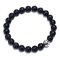 8 mm natural bead bracelet with soccer ball charm
