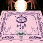 Nappe en flanelle motif tarot, coussin, lune et soleil, arbre porte-bonheur