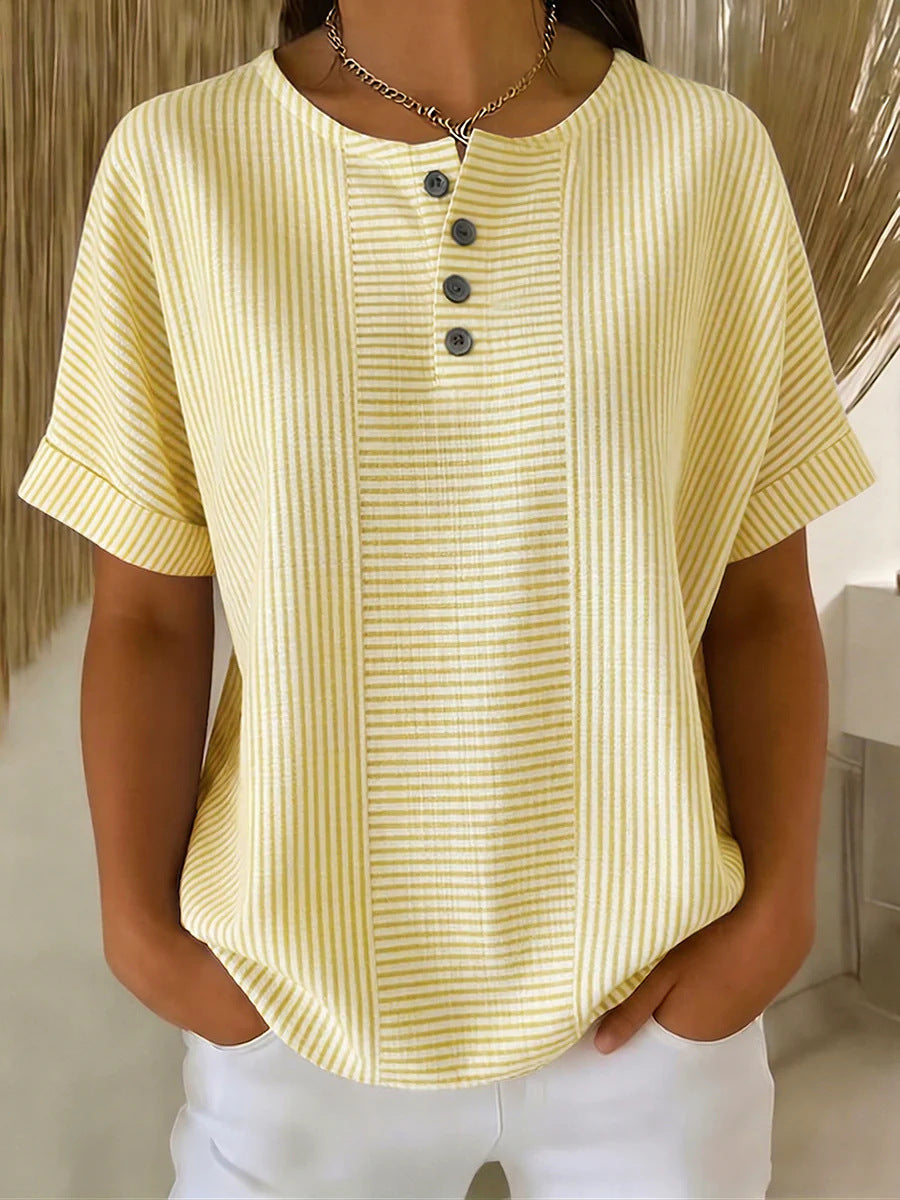 Short-sleeved striped T-shirt