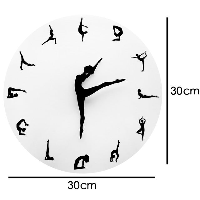 Horloge murale silencieuse motif yoga