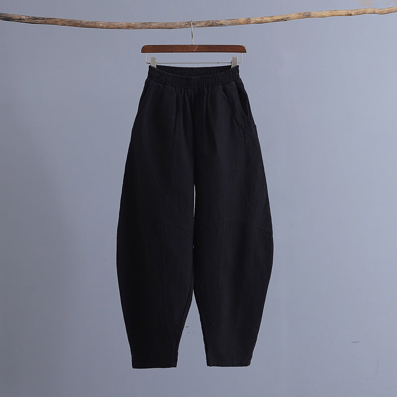 Women's articulated plain Zen meditation trousers