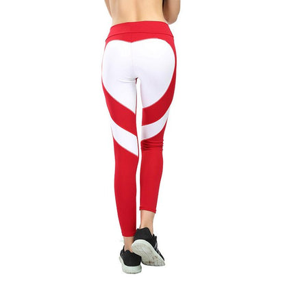 Legging de yoga taille haute à motif cœur pour femme