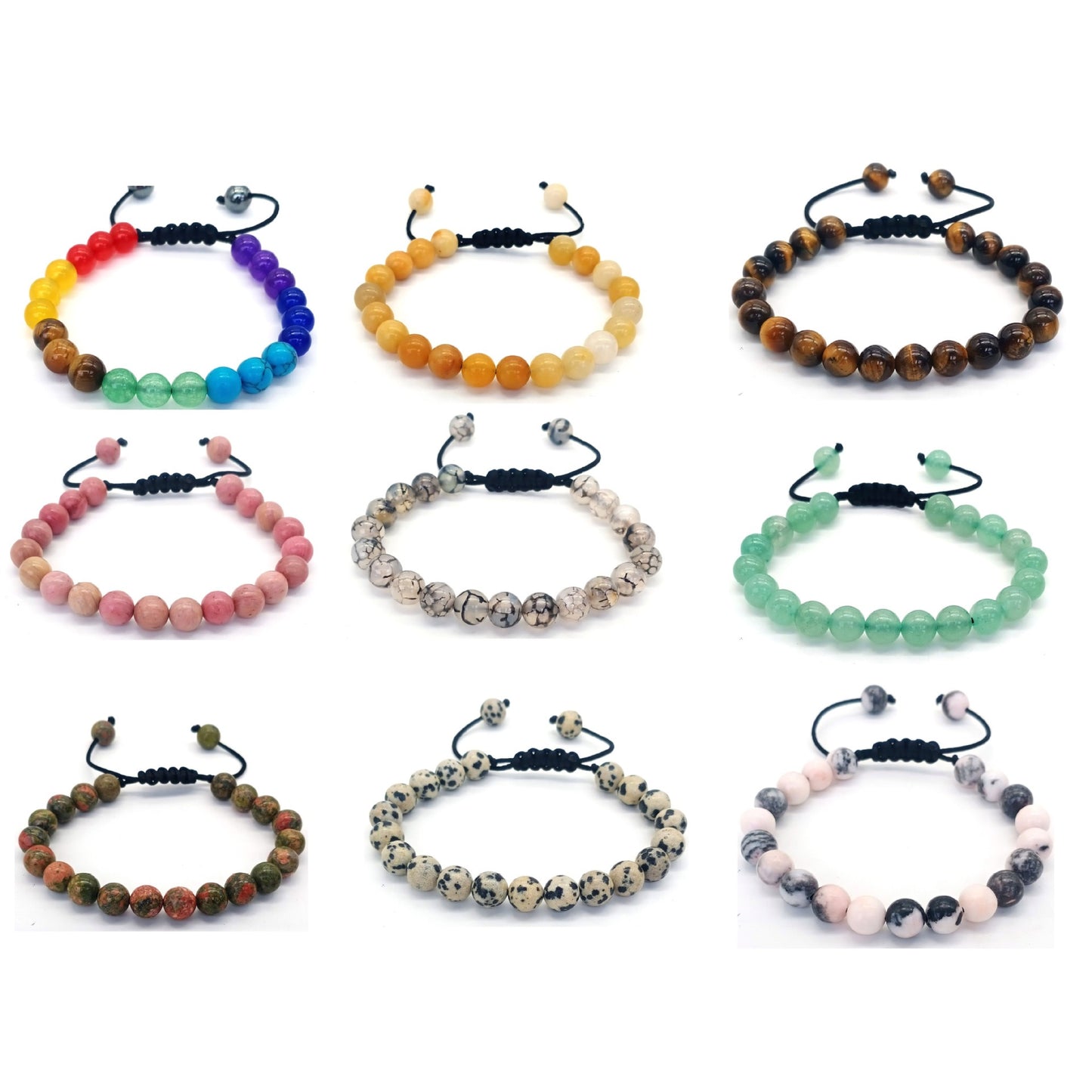 Bracelet œil de tigre 8 mm tressé ajustable