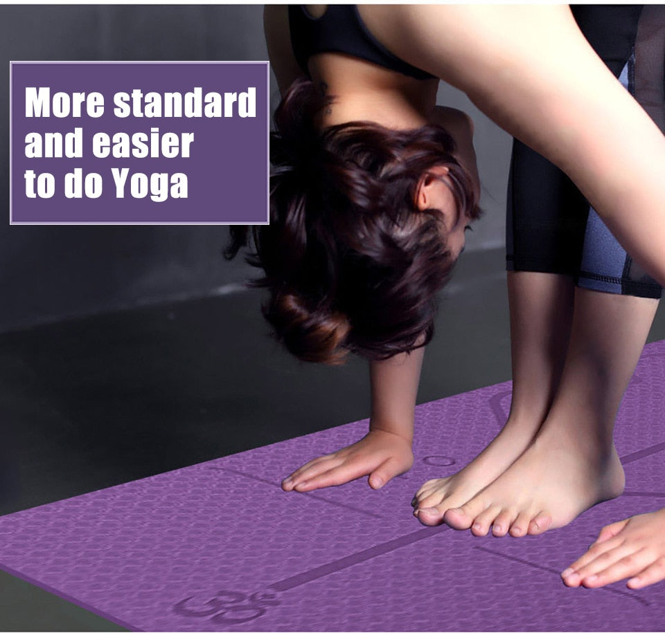 TPE Yoga Mat with Alignment Lines (Beginner)