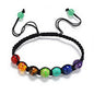 Bracelet 7 chakras en pierres de lave 8 mm