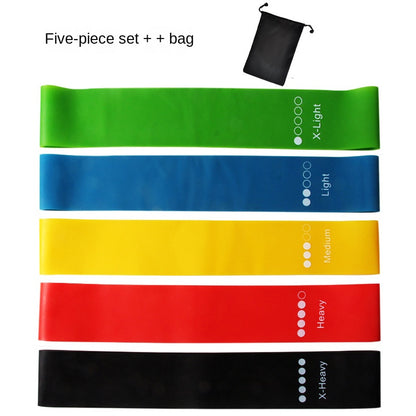 Lot de 5 bandes de résistance TPE pour le fitness et le yoga