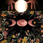 Nappe en flanelle motif tarot, coussin, lune et soleil, arbre porte-bonheur