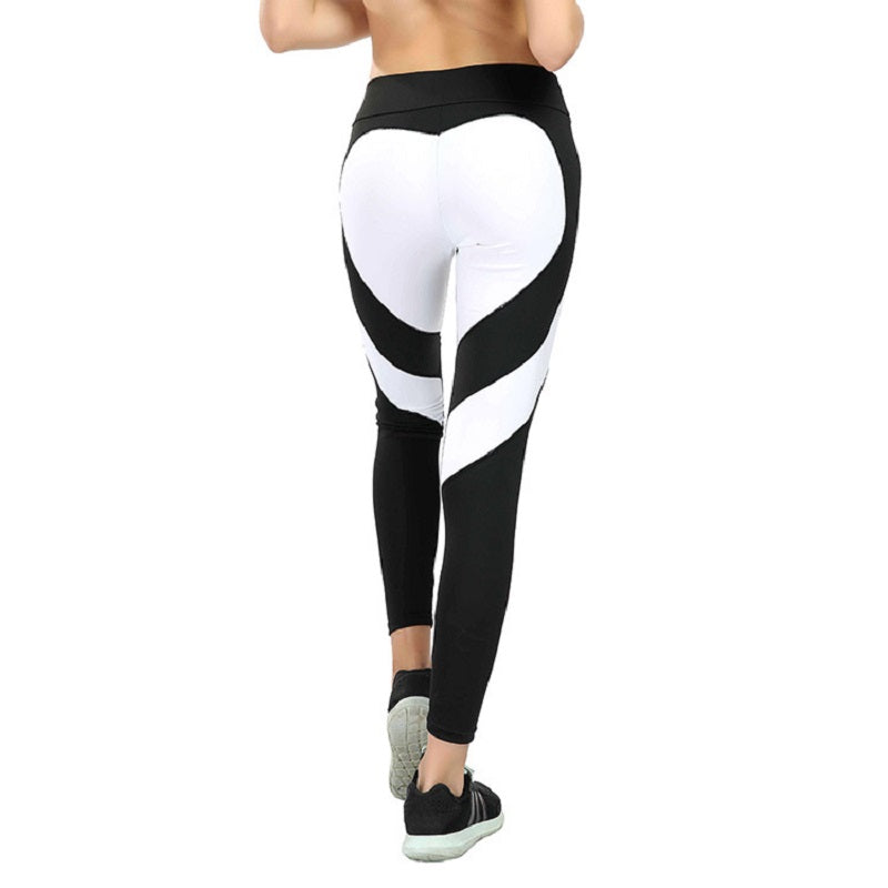 Legging de yoga taille haute à motif cœur pour femme