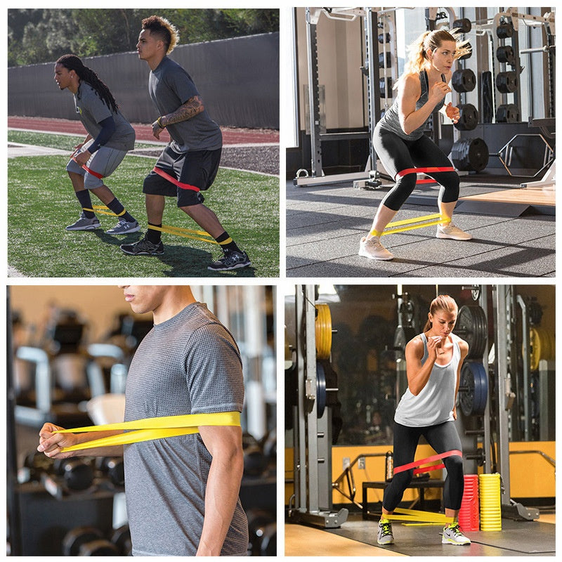 Lot de 5 bandes de résistance TPE pour le fitness et le yoga