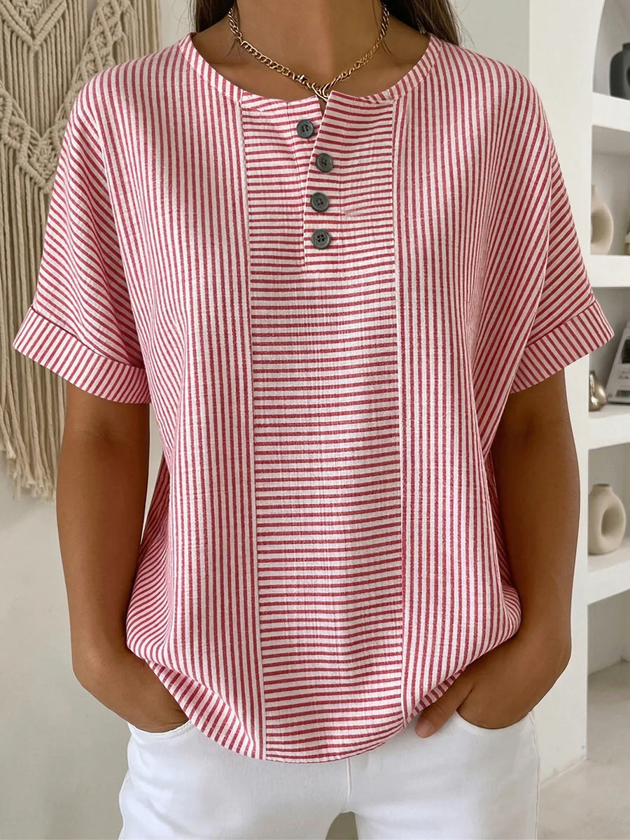 Short-sleeved striped T-shirt