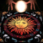 Nappe Tarot, coussin Lune, Soleil, Arbre porte-bonheur, velours