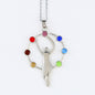 Collier pendentif cristal 7 chakras pour la méditation