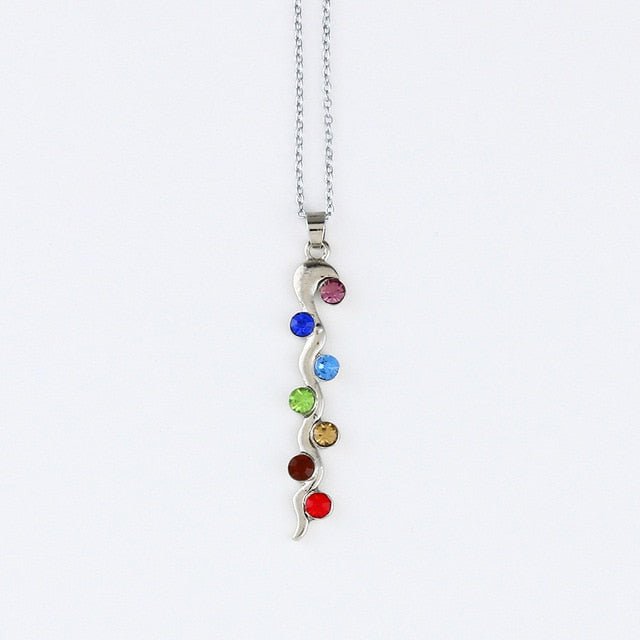 Collier pendentif cristal 7 chakras pour la méditation