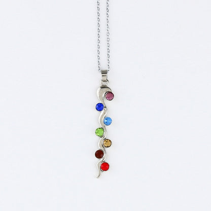 Collier pendentif cristal 7 chakras pour la méditation