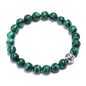 8 mm natural bead bracelet with soccer ball charm