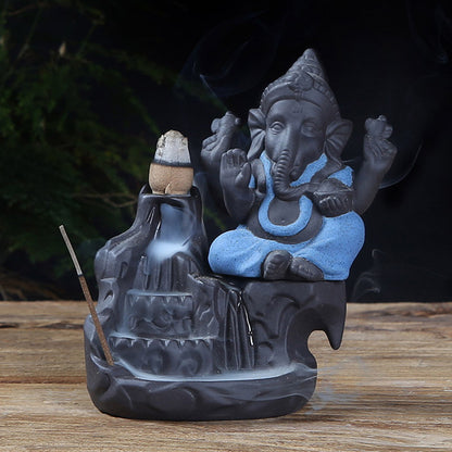 Brûleur d'encens à reflux Ganesha pour la méditation