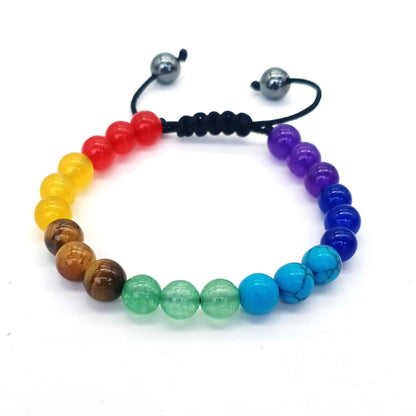 Bracelet œil de tigre 8 mm tressé ajustable