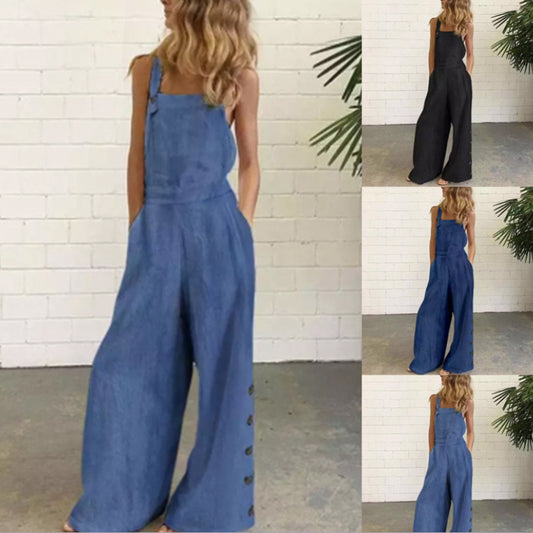 Loose-fitting trousers with side pockets