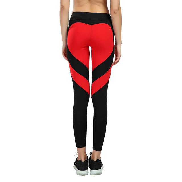 Legging de yoga taille haute à motif cœur pour femme