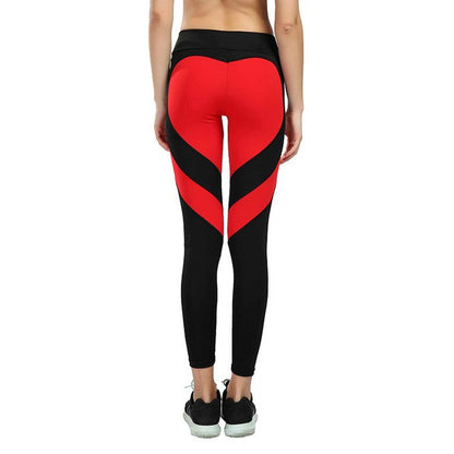 Legging de yoga taille haute à motif cœur pour femme