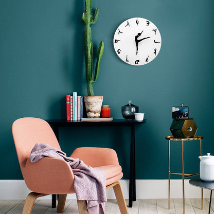 Horloge murale silencieuse motif yoga