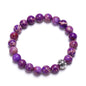 8 mm natural bead bracelet with soccer ball charm