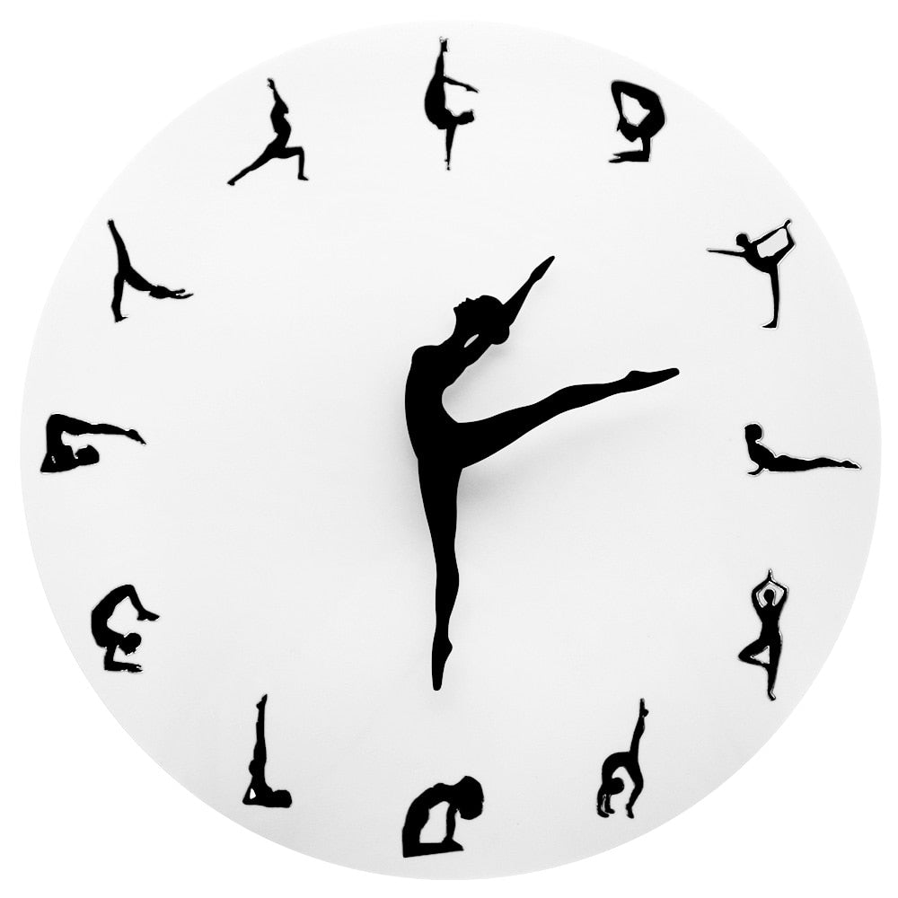 Horloge murale silencieuse motif yoga