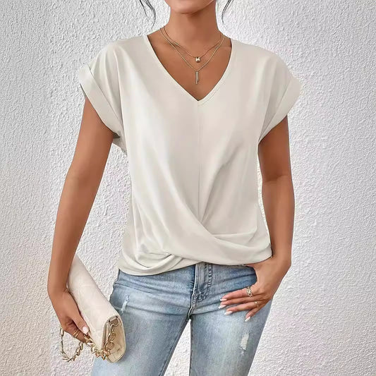 Plain V-neck T-shirt