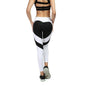 Legging de yoga taille haute à motif cœur pour femme