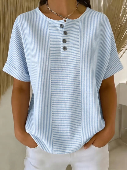 Short-sleeved striped T-shirt