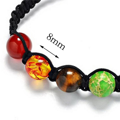 Bracelet 7 chakras en pierres de lave 8 mm