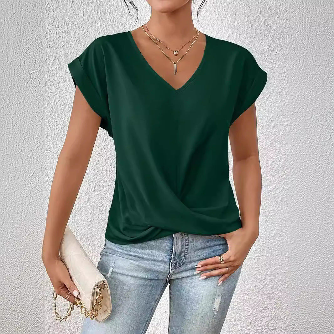 Plain V-neck T-shirt