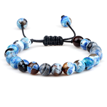 Bracelet œil de tigre 8 mm tressé ajustable