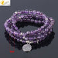 Bracelet mala 108 perles en améthyste, Arbre de vie et Lotus