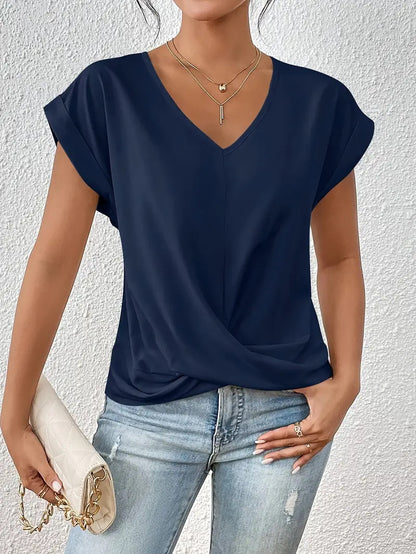 Plain V-neck T-shirt