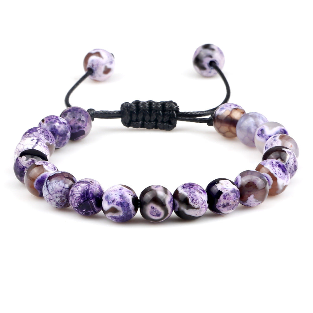 Bracelet œil de tigre 8 mm tressé ajustable