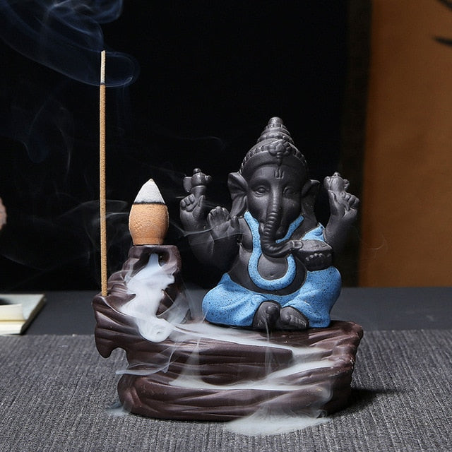 Brûleur d'encens à reflux Ganesha pour la méditation