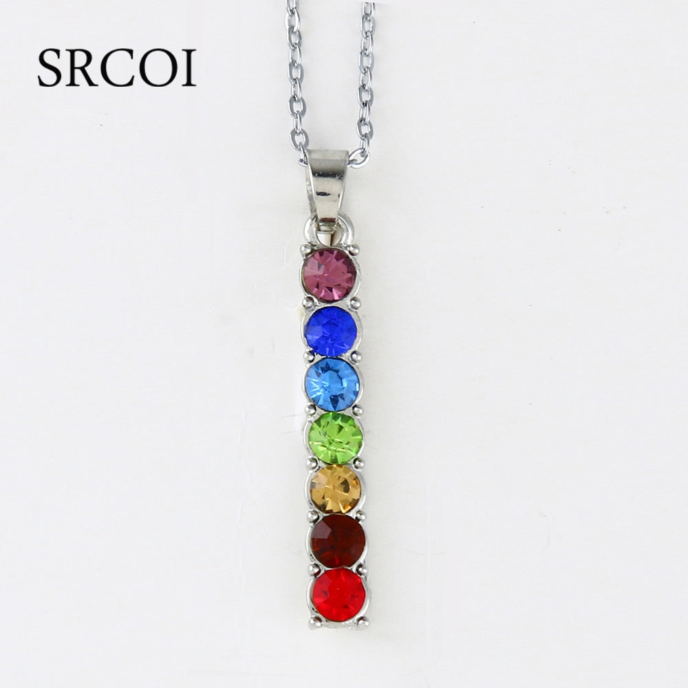 Collier pendentif cristal 7 chakras pour la méditation