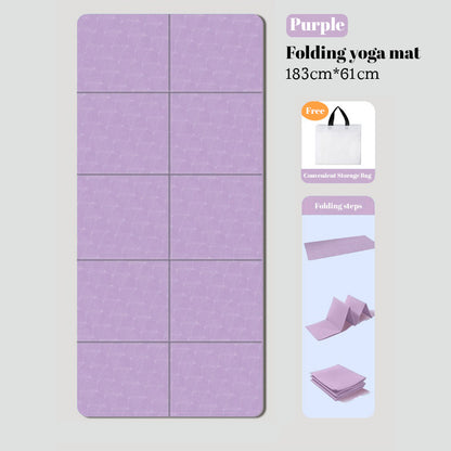 Foldable double-sided non-slip TPE yoga mat
