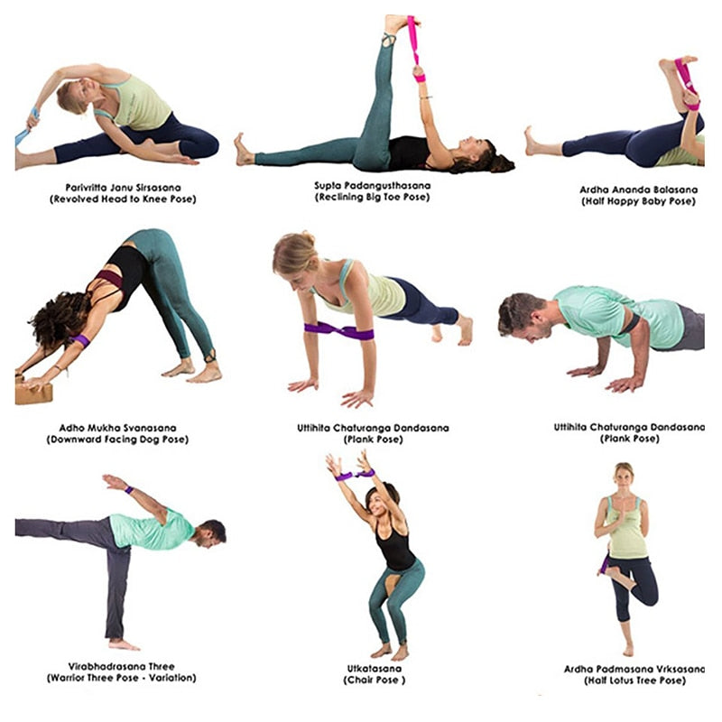 Sangle de yoga en 8 pour étirements et entraînement