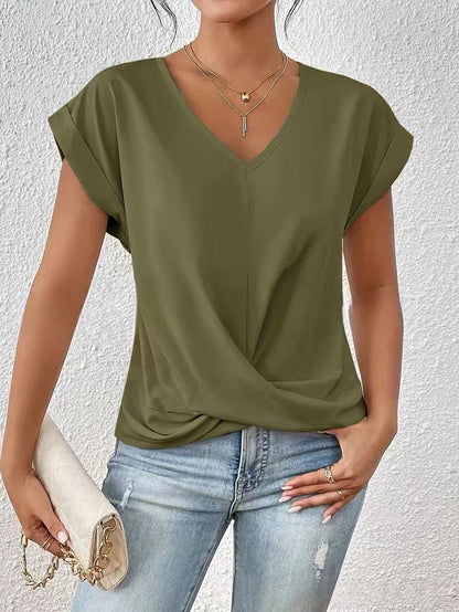 Plain V-neck T-shirt