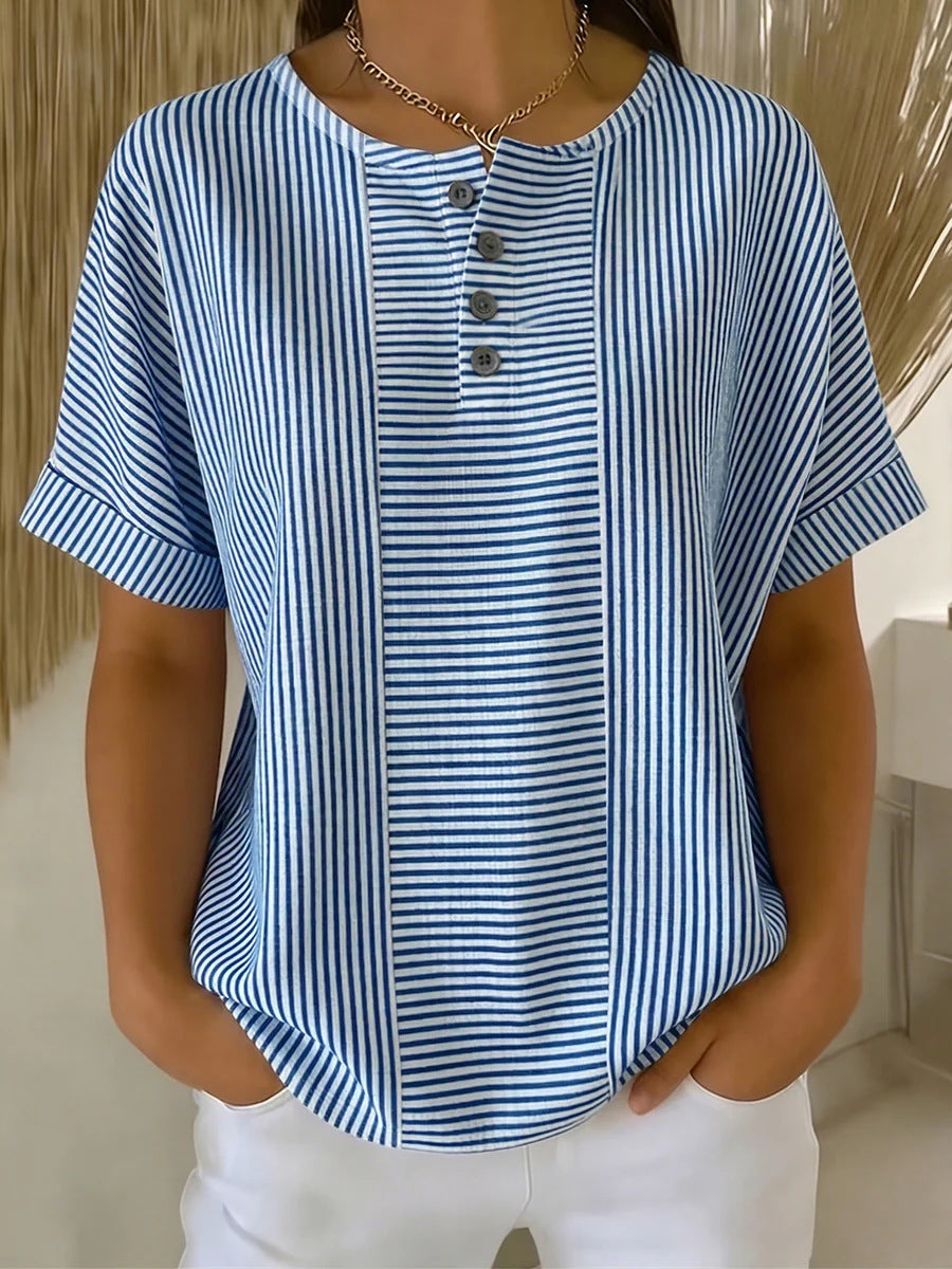 Short-sleeved striped T-shirt