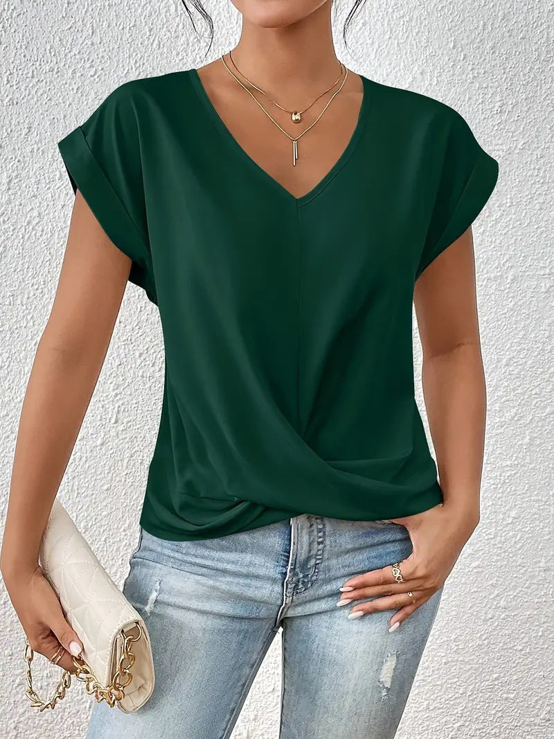 Plain V-neck T-shirt