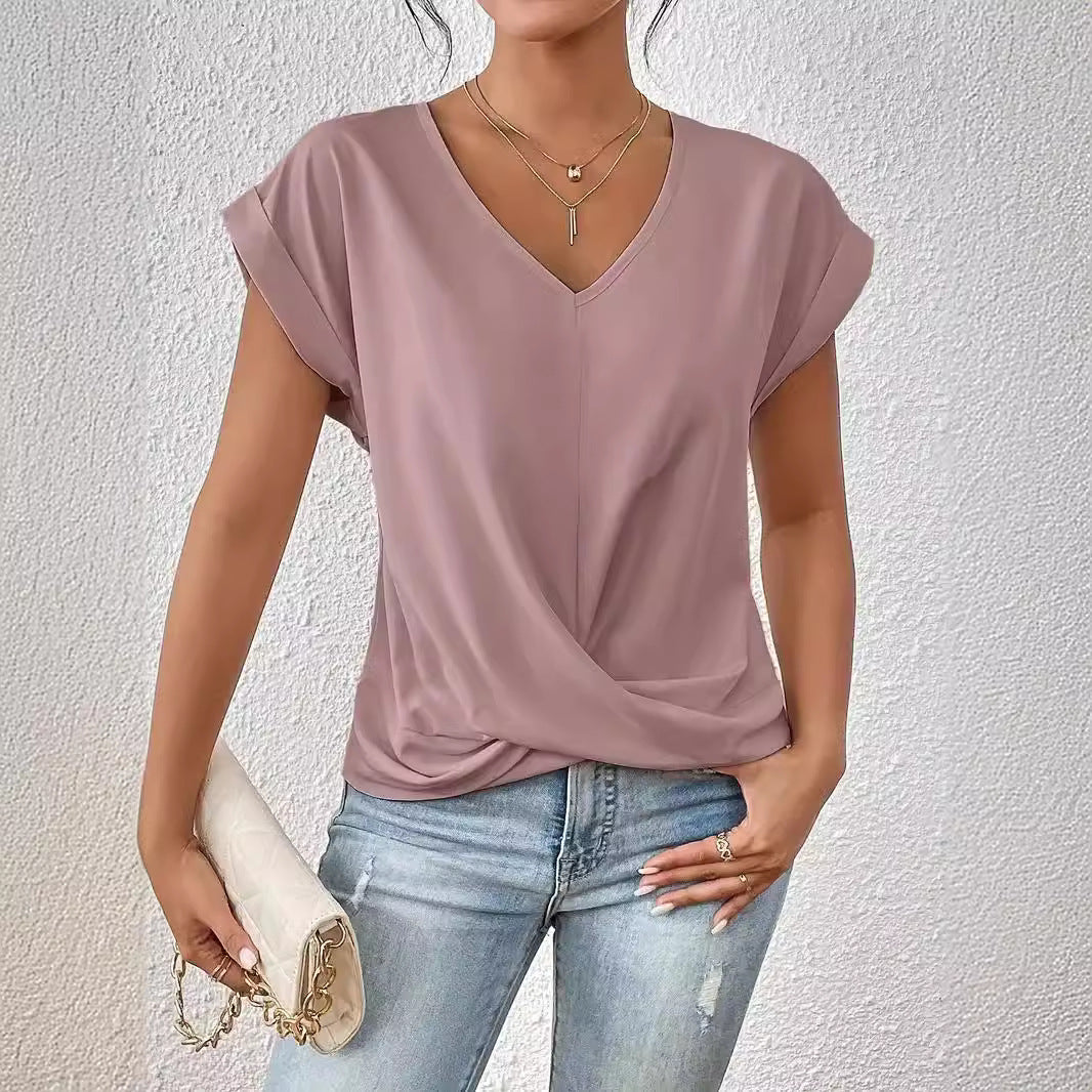 Plain V-neck T-shirt