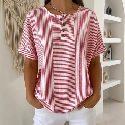Short-sleeved striped T-shirt