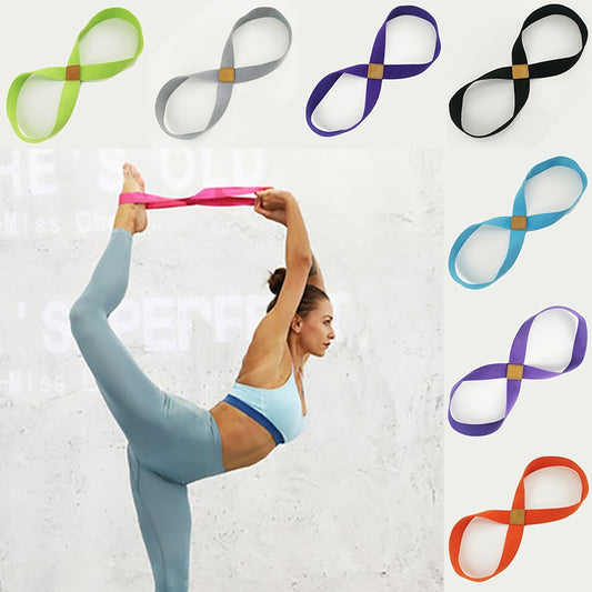 Figure-eight yoga strap for stretching and training