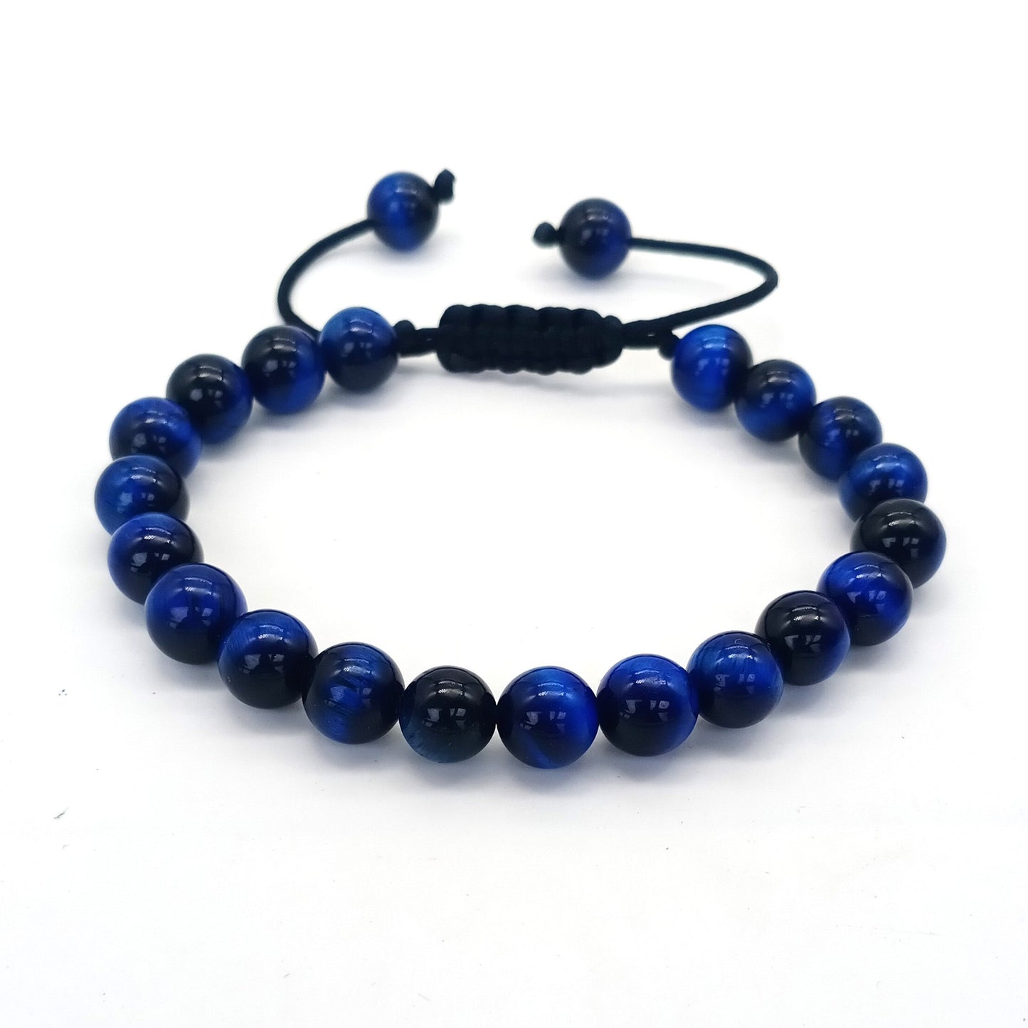 Bracelet œil de tigre 8 mm tressé ajustable