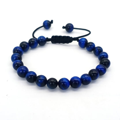 Bracelet œil de tigre 8 mm tressé ajustable